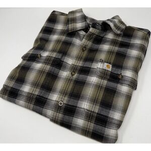 Carhartt Mens M Hubbard Original Fit Heavyweight Flannel Plaid Work Shirt